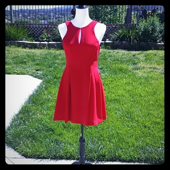 NWT BCBG Red Sleeveless Fit & Flare Dress Size 6 - Picture 1 of 3